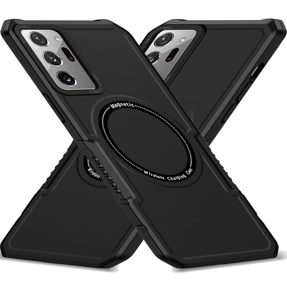 CCSmall Magnetic Case for Galaxy Note 20 Ultra - Magsafe, Military-Grade Shockproof, PU+TPU, Heavy Duty Protection, MS Black