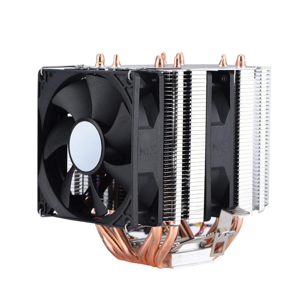 Bewinner 4pin 6 Heatpipe CPU Cooler Dual-tower Air Cooling CPU Coller Fan 800-2200 Revolution Heatpipe Quiet CPU Cooler for AMD, 775 1150 1151 1155 1156 1366