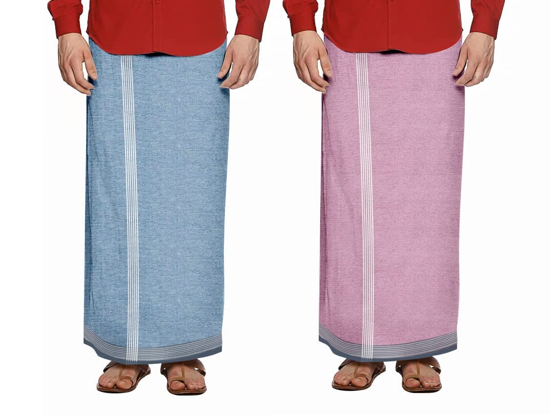 GONATURS Men Handloom cool cotton plain colour single piece Lungi/Dhoti/Mundu/Veshti/Kaili/Panchalu,free size and rich colour lungi for men.