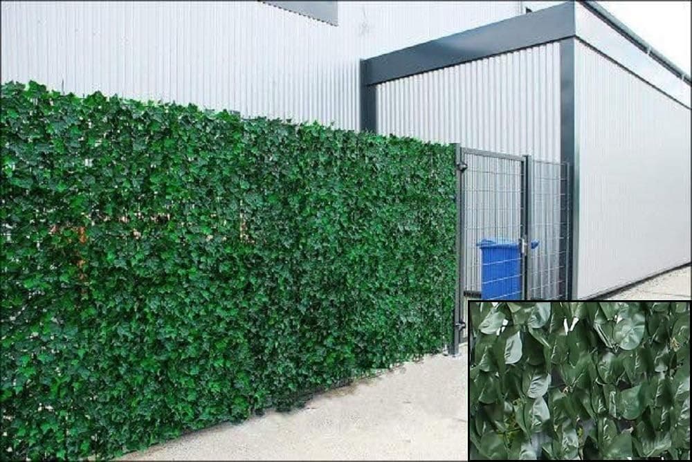 Abaseen Artificial Ivy Privacy Fence Screening – 1m x 3m Faux Leaf Hedge Panel for Garden, Balcony & Outdoor Décor