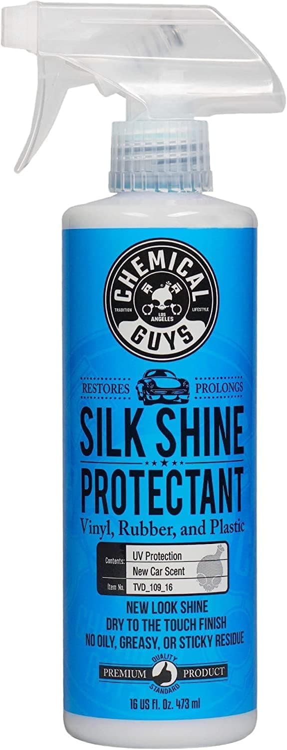 Silk Shine Tire and Trim Dressing and Protectant – Non-Greasy Vinyl, Plastic & Rubber Spray, Plastic Restorer for Cars – Restores Shine for Cars, Trucks, Motorcycles, RVs, 16 fl oz