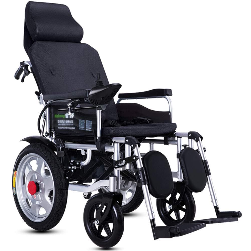 ACEDA Heavy Duty Electric Wheelchair With Headrest, Foldable And Lightweight Powered Wheelchair,Seat Width 45Cm,Adjustable Backrest And Pedal Angle,360° Joystick, Weight Capacity 150KG