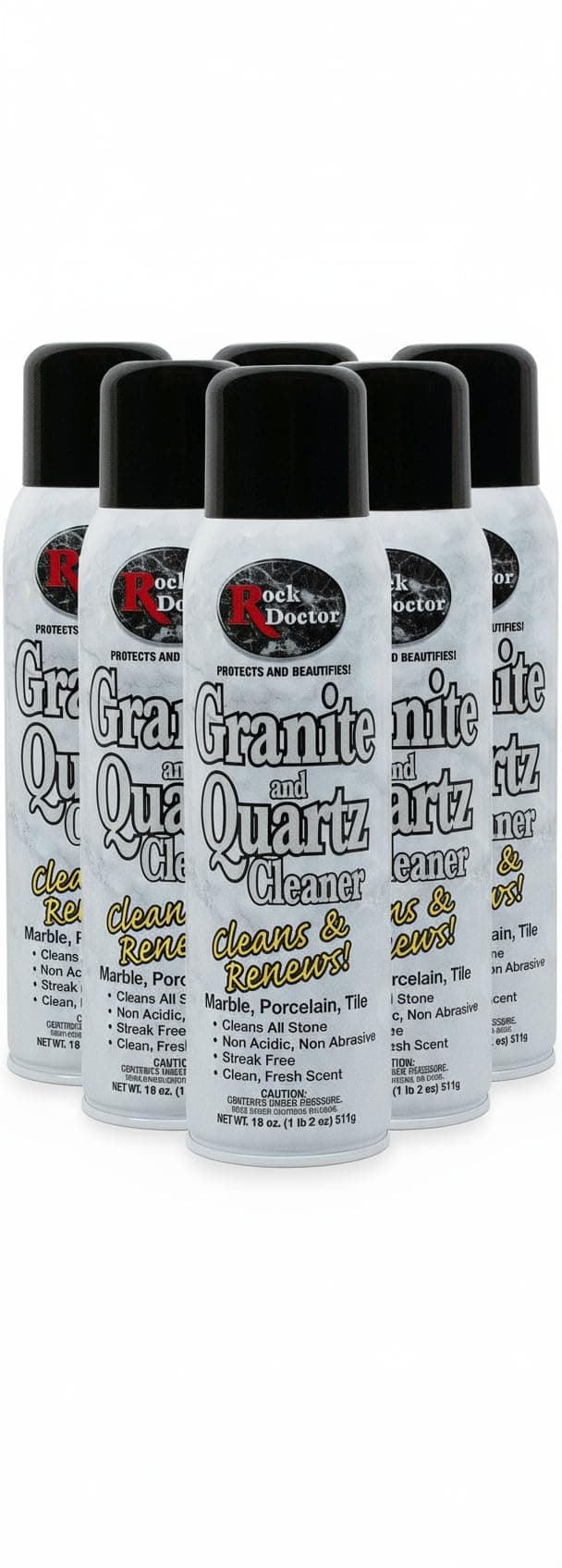 Granite & Quartz Cleaner Spray 18 oz. Can, Cleans Tile, Marble, Kitchen Countertop, and Natural Stone Surfaces, Streak-Free Shine (6Pack)