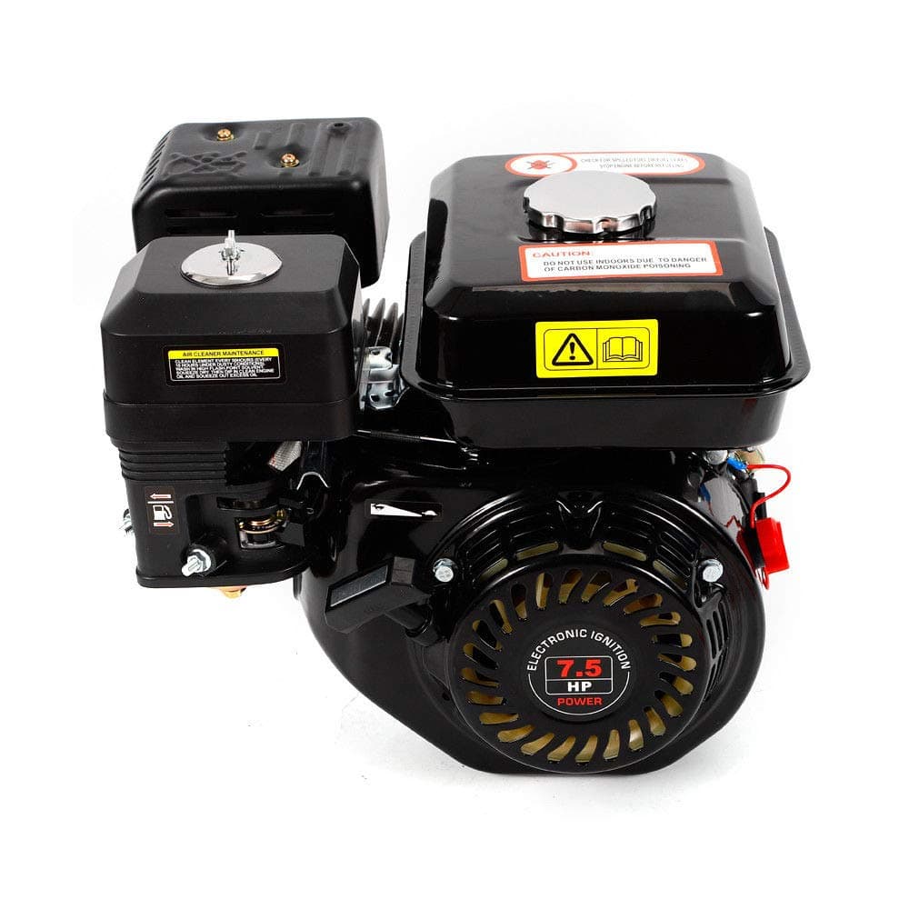 OUBAYLEW 4-Stroke Recoil/Electric Start Mode Spraying Lubrication Mode Gasoline Petrol Engine Rotavator, 5.1KW 7.5HP (All Black)