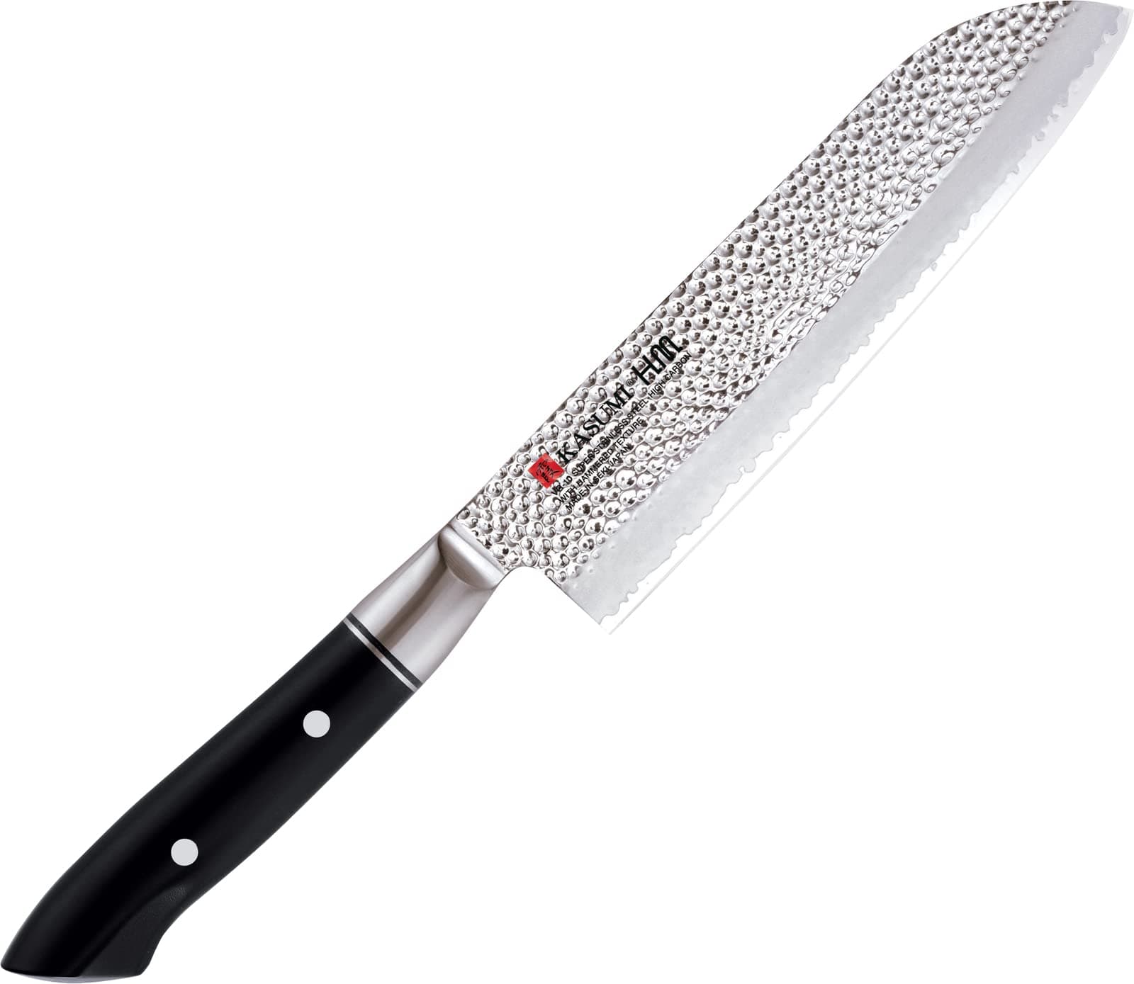 Due Cigni K-74018 Kasumi Japanese Professional Santoku Chef Knife, 18 cm, Stainless Steel, Black