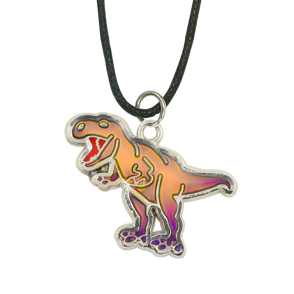 Handmade T-Rex Dinosaur Pendant Color Change Mood Necklace For Boys Girls Animal Jewelry Gifts