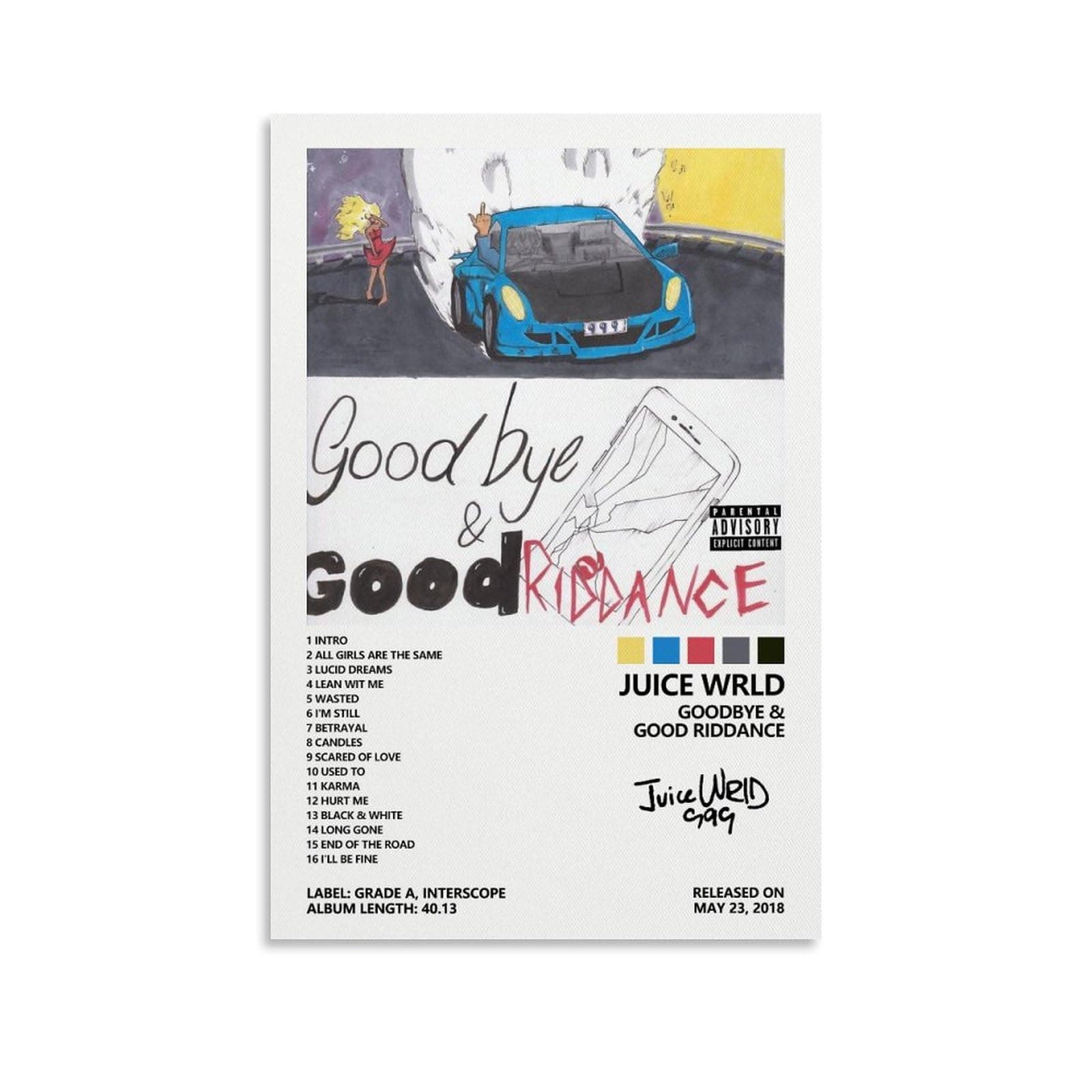 CHAUE Goodbye & Good Riddance Album Cover Poster for Bedroom Aesthetic Canvas Art Wall Decor 12x18inch(30x45cm)