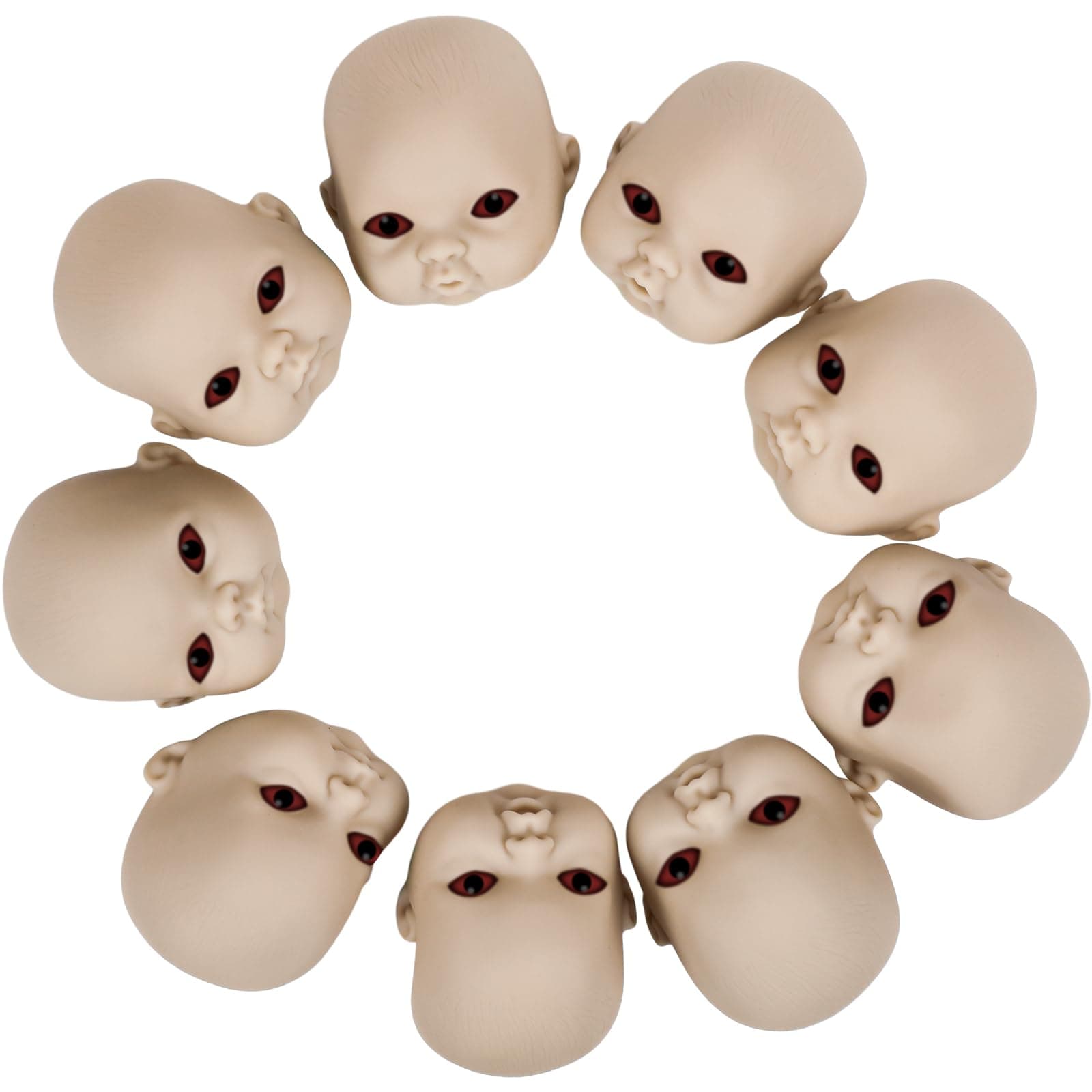 Libima 15 Pcs Scary Baby Doll Heads, Doll Heads Haunted Creepy Parts Halloween Decor for Party Decoration Halloween Supplies(Flesh Color)