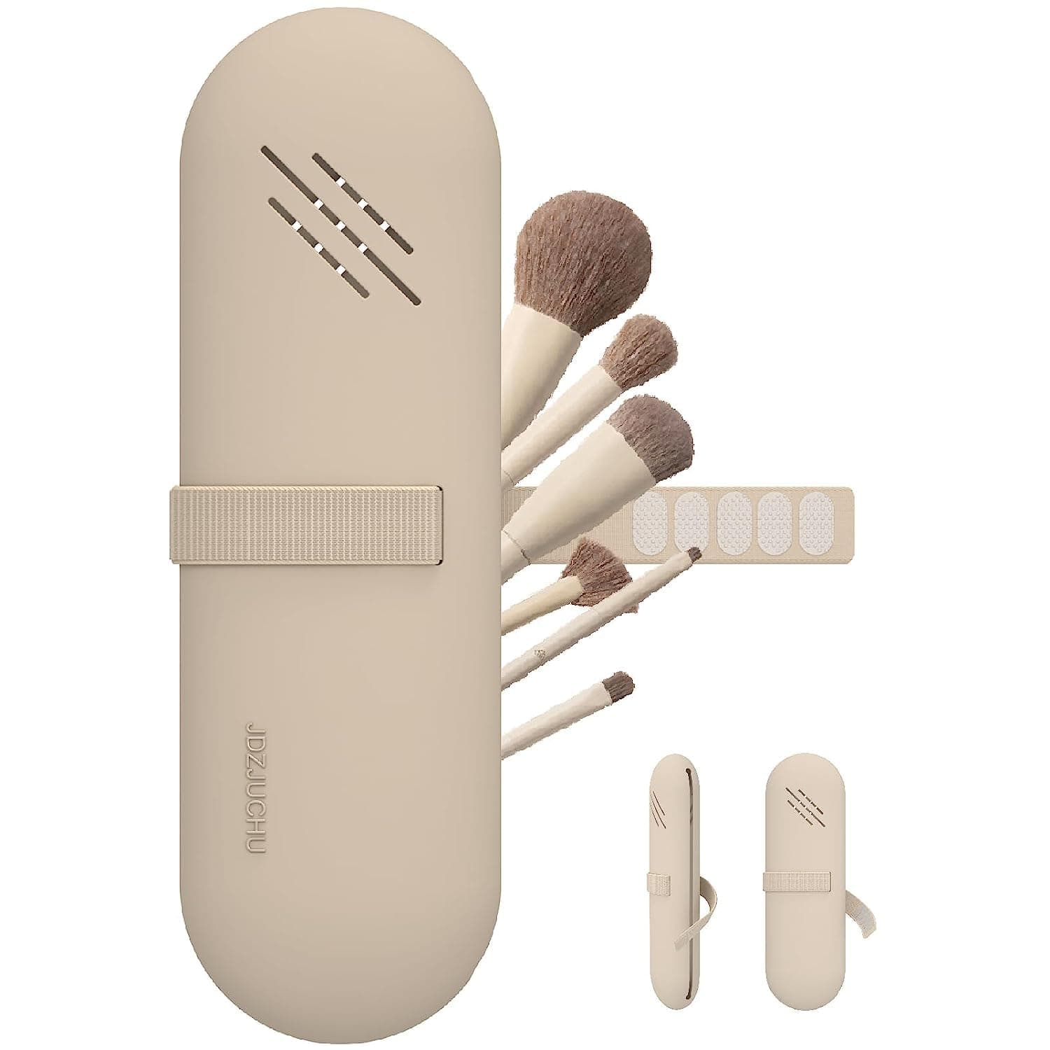 Cosmeda Silicone Makeup Brush Holder & Brush Case - Portable Cosmetic Organizer for Brushes, Small Skincare, and Makeup Essentials - Ideal Make Up Organiser for Travel