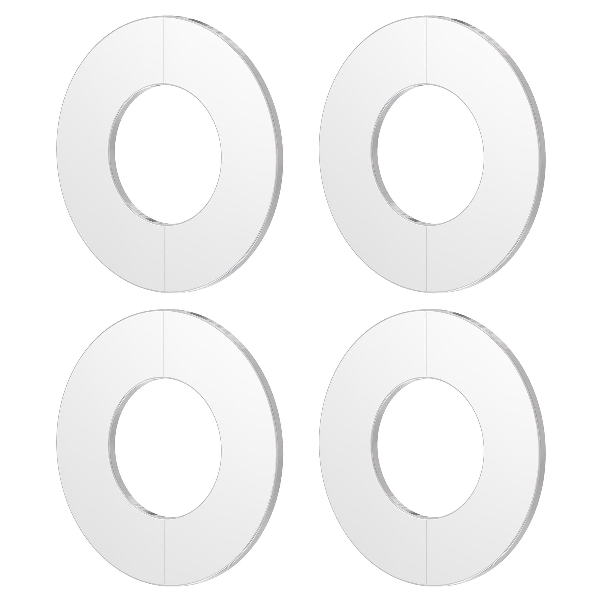 FOCMKEAS 4Pcs Wall Split Flange, Fit 3.15"(80mm) Diameter Pipe Stainless Steel Round Escutcheon Plate Wall-mounted Water Pipe Cover Accessories, Sliver