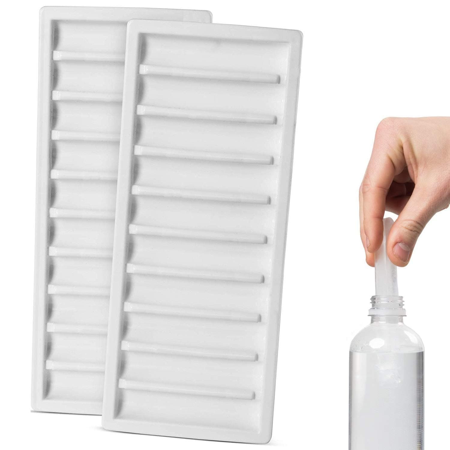 Pack of 2 Bottle Ice Stick Trays Freezer Mould 20 Tubes for for Water Soda Juice Bottles
