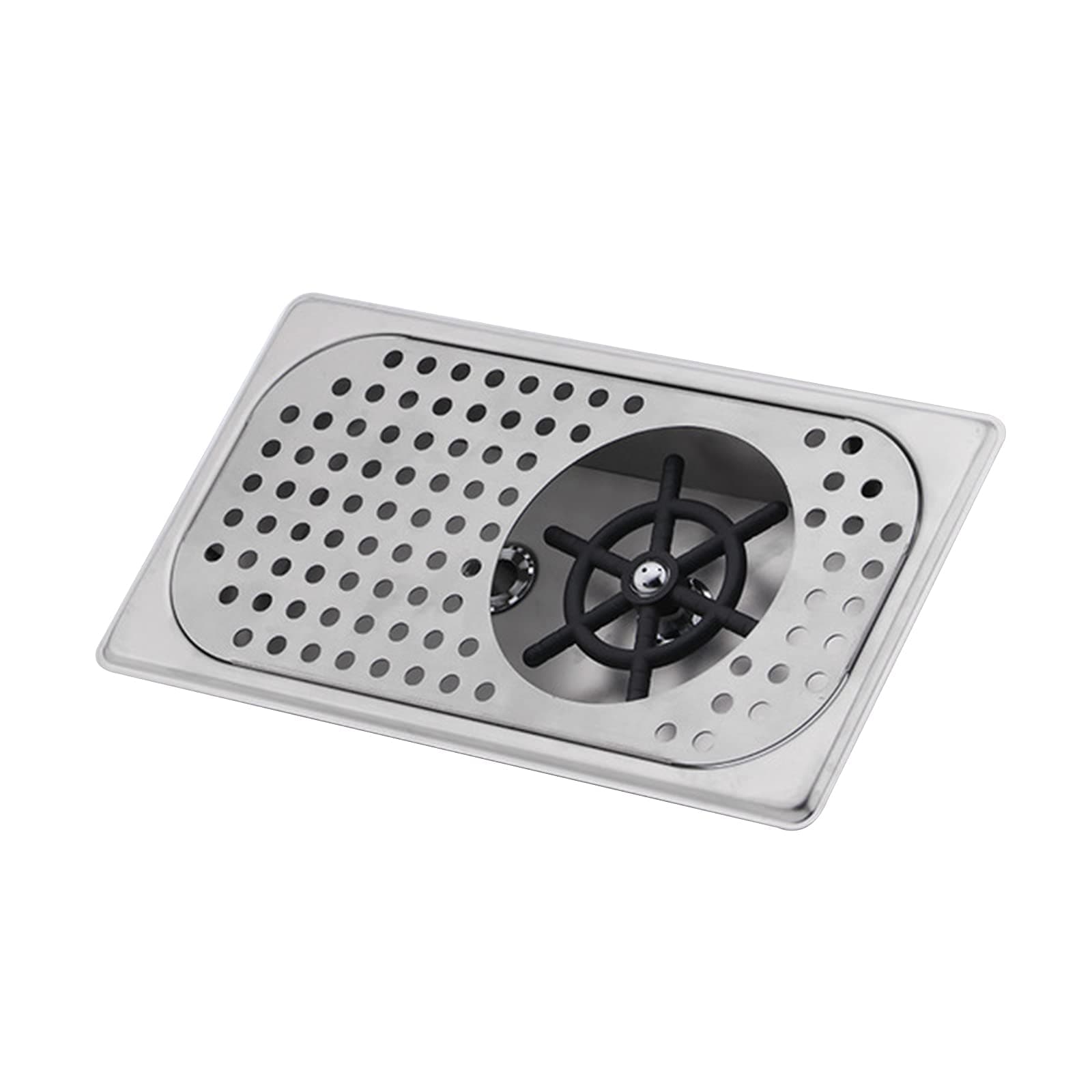 CHUANGRUN Pitcher Rinser, Espresso Rinser, 304 Stainless Steel Bar Glass Rinser for Sink, with Drain and Drip Tray, for Home Kitchen Hotel Cafe Restaurant