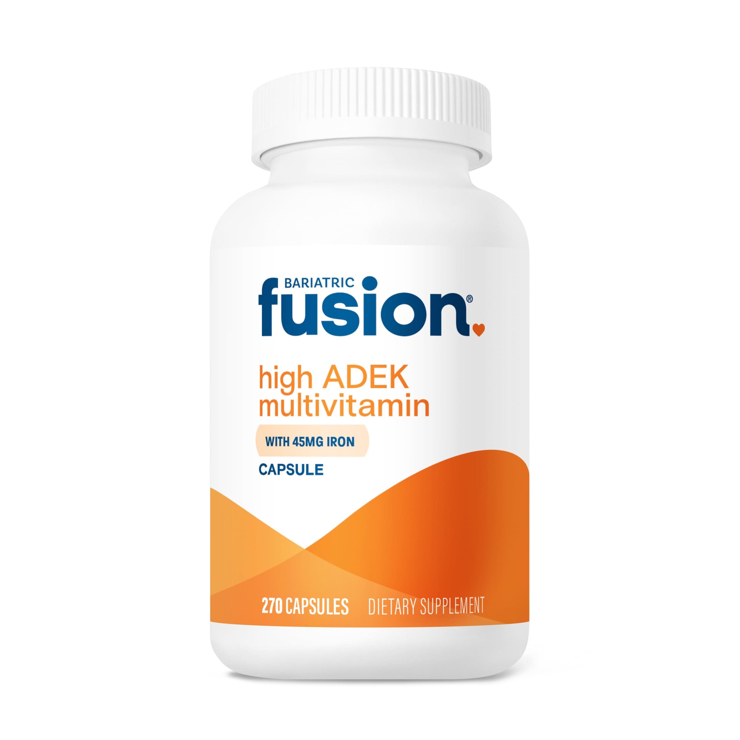 High ADEK Multivitamin Capsule with 45mg Iron | Multi for Duodenal Switch Surgery Patients | Easy to Swallow Vitamin | 270 Capsules | 3 Month Supply