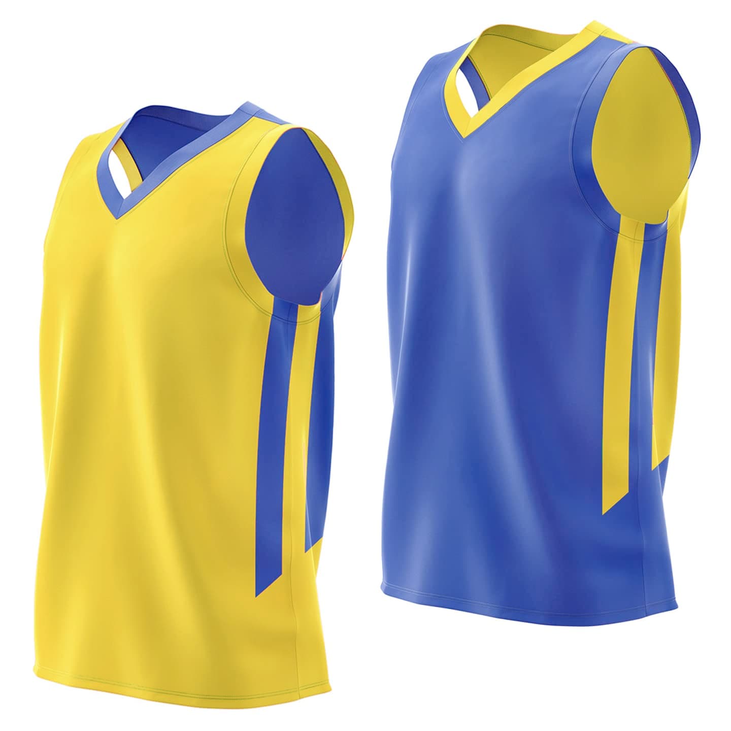 Liberty ImportsReversible Men's Mesh Athletic Basketball Jersey Single for Team Scrimmage, Blue/Yellow, XX-Large