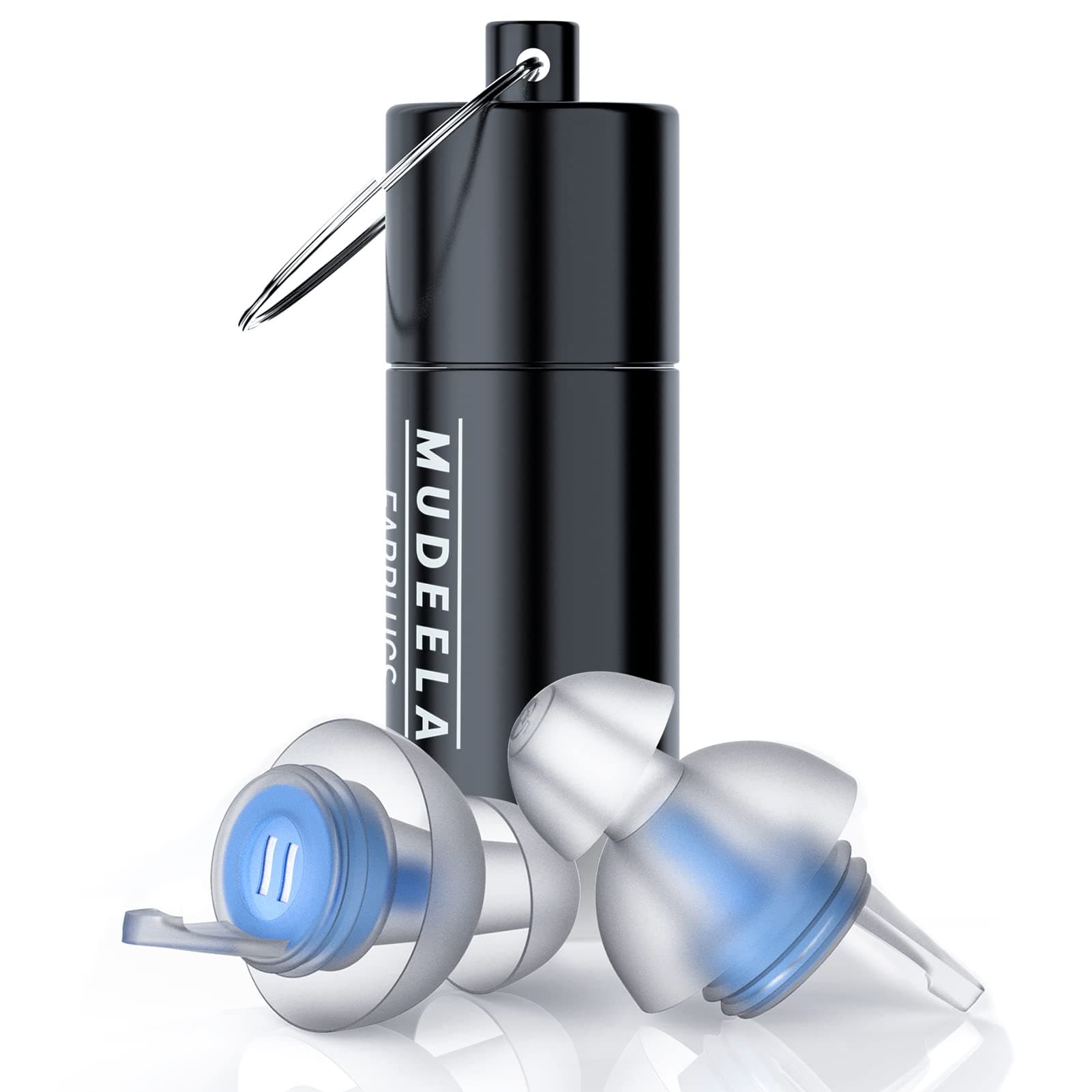 Mudeela Ear Plugs, High Fidelity Concerts Earplugs- 3 Pair Noise Reduction Festival Earplugs, 23db Protection, Musicians Earplugs for Concert, DJ, Motorcycle, Loud Music, Invisible Ear Plugs