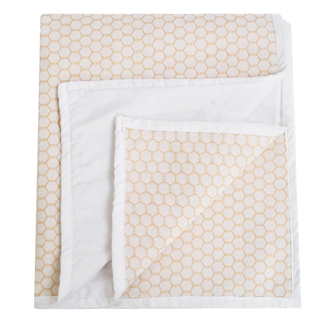 ADBENI HOME Ecofriendly Jacquard Quick Dry Sheet for New Born Babies, Reusable Waterproof Cotton Bed Protector Baby Mat, Cot Sheet for Toddler, Extra Absorbent, 210GSM, Medium 100x70cm, White