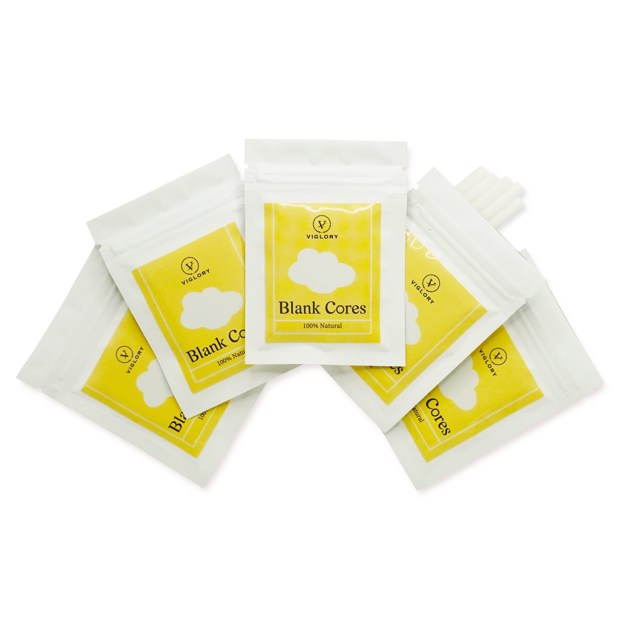 Blank Cores for Essential Oil Inhaler,5 Pack Unscented Replacement Wicks for Aromatherapy Inhaler(Blank)