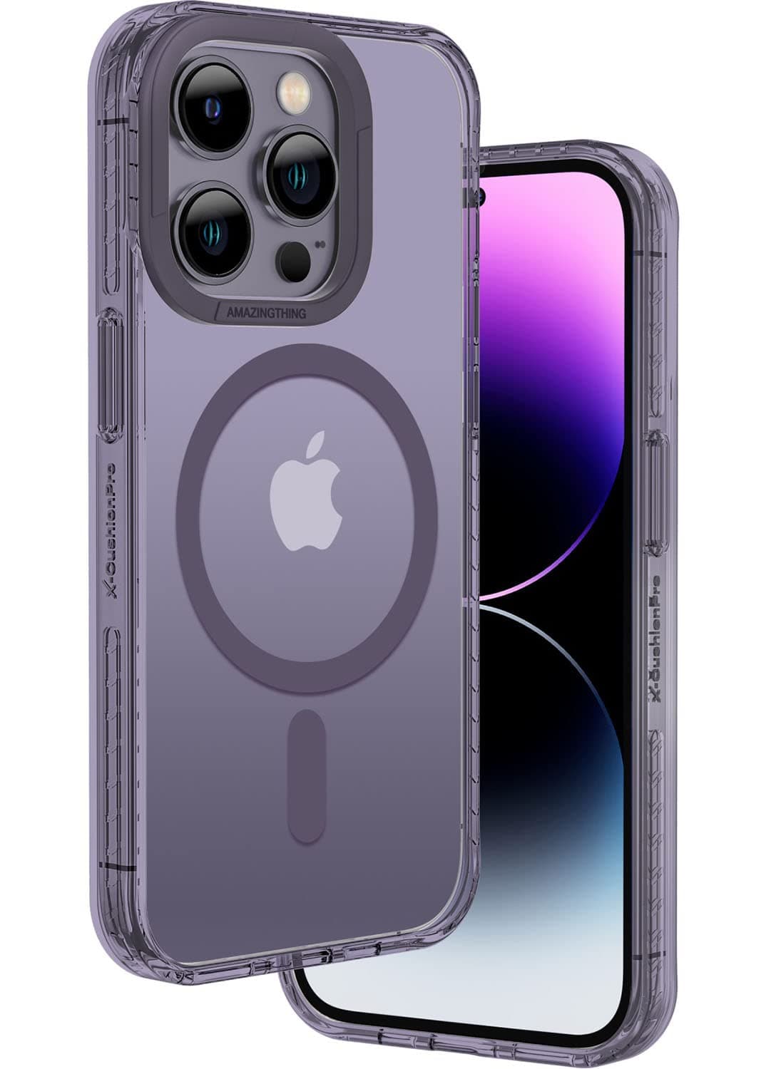 AMAZINGthing Amazing Thing Titan Pro MAG for iPhone 14 PRO case cover compatible with MagSafe [10 feet Drop Proof] - Deep Purple