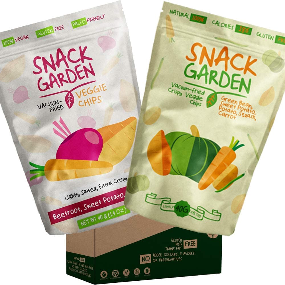 Snack Garden Vacuum-Fried Vegetable Crisps Variety Pack (10 Packs)