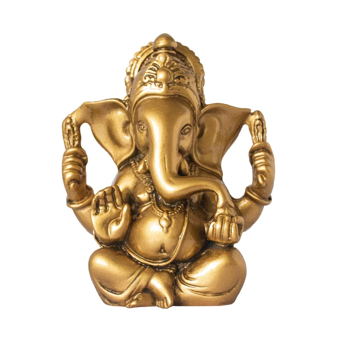 Hindu God Lord Ganesha Idol Statue Indian Elephant Buddha Ganesh Sculpture Blessing Home Pooja Diwali Decor Good Luck (Gold)