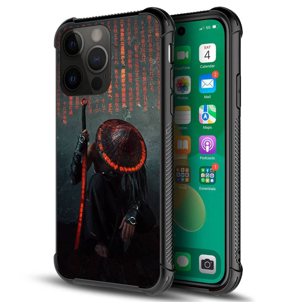 ANLUN STORE Case Compatible with iPhone 14 Pro Max Case,Samurai Pattern case for iPhone 14 Pro Max Case for Boys Man,Anti-Scratch Shockproof Cover case for iPhone 14 Pro Max 6.7-inch Samurai