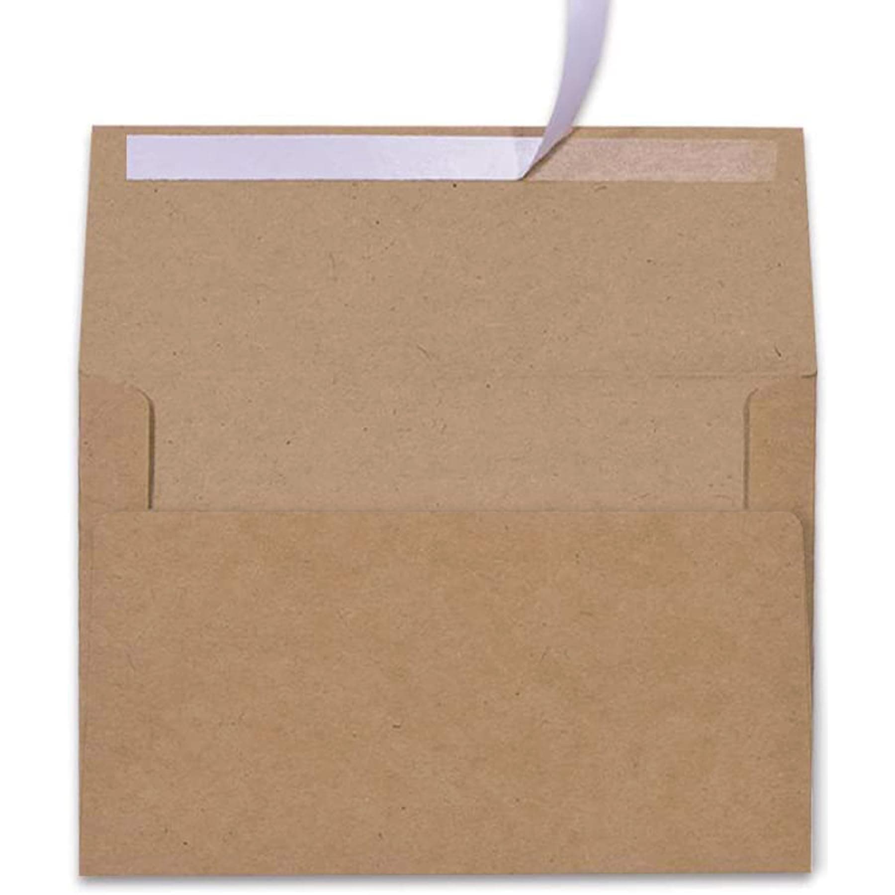 AZAZA 100 Pack A7 Brown Kraft Paper Invitation 5 x 7 Envelopes - Quick Self Seal For 5x7 Cards| Perfect for Weddings, Invitations, Baby Shower| Stationery For General, Office | 5.25 x 7.25 Inches
