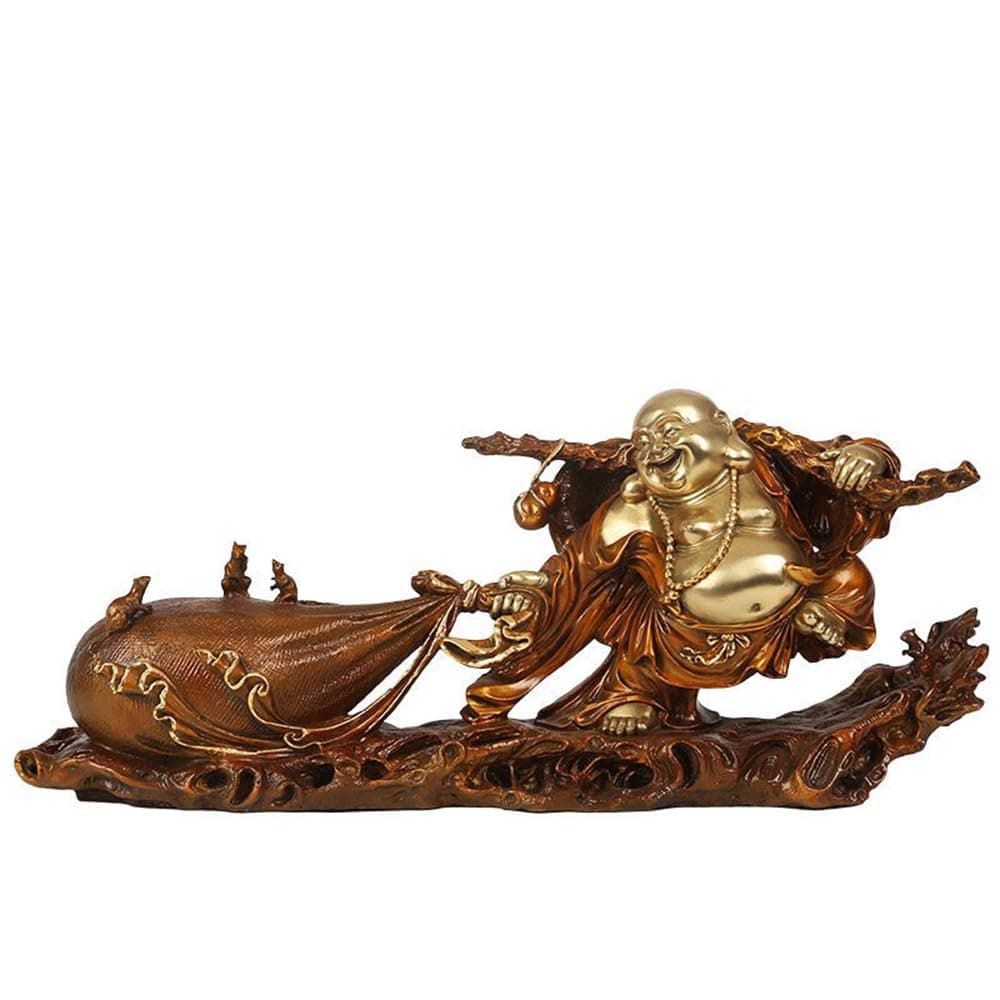 YHDONE Brass Monk Maitreya Laughing Buddha Pendant Brass Bronze Feng Shui Mascot