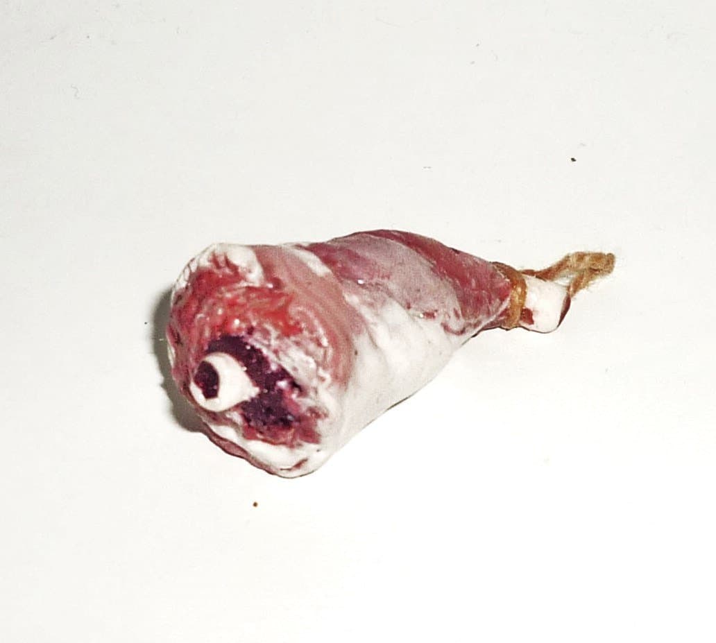 Ham, pork leg, pork, fresh meats. Dollhouse miniature 1:12