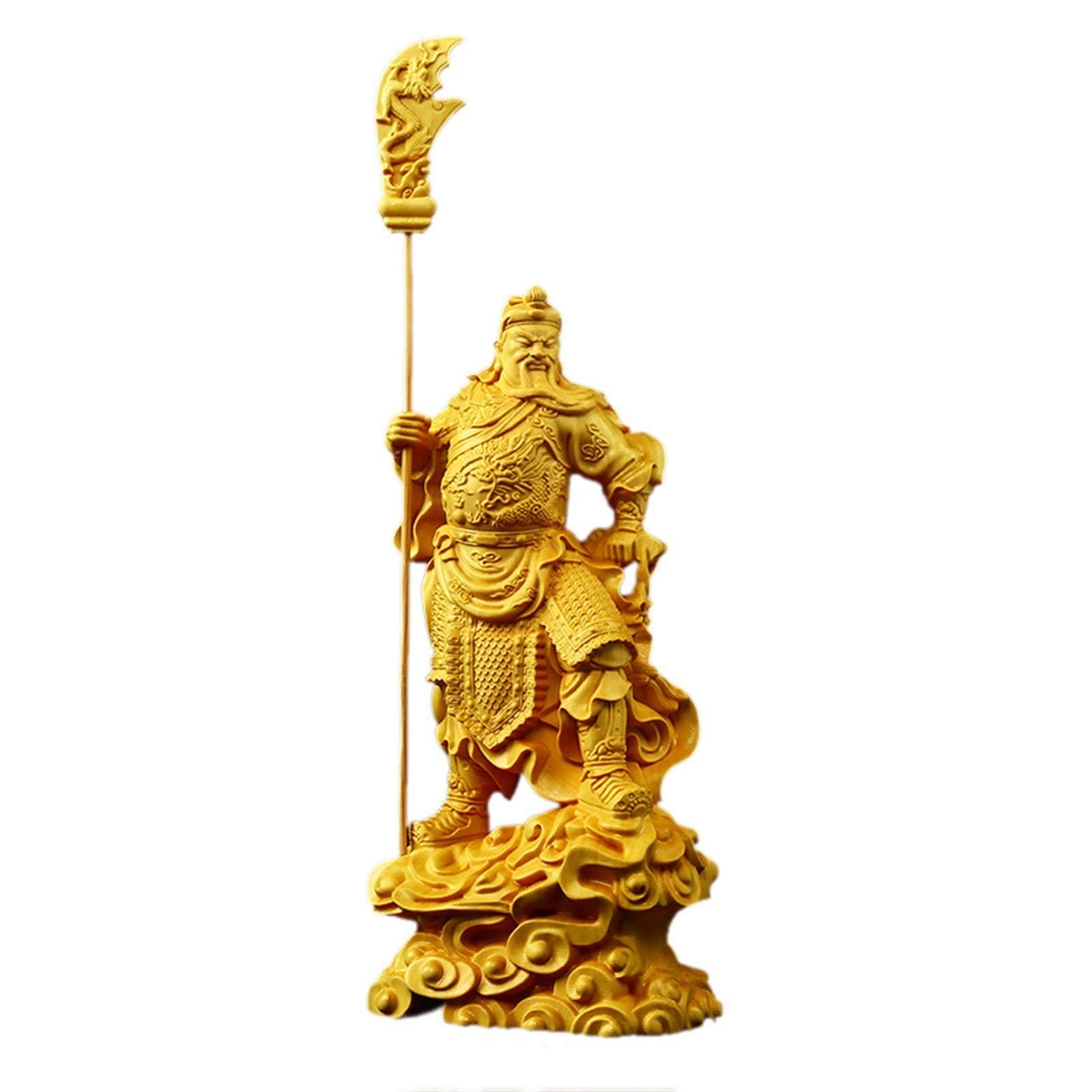 Guan Yun Chang Statue Exquisitely carved solid wood statue of Guan Gong，Modern art sculpture，High-end Ares Buddha Statue，Home decoration statue Chinese Feng Shui Guan Yu Statue