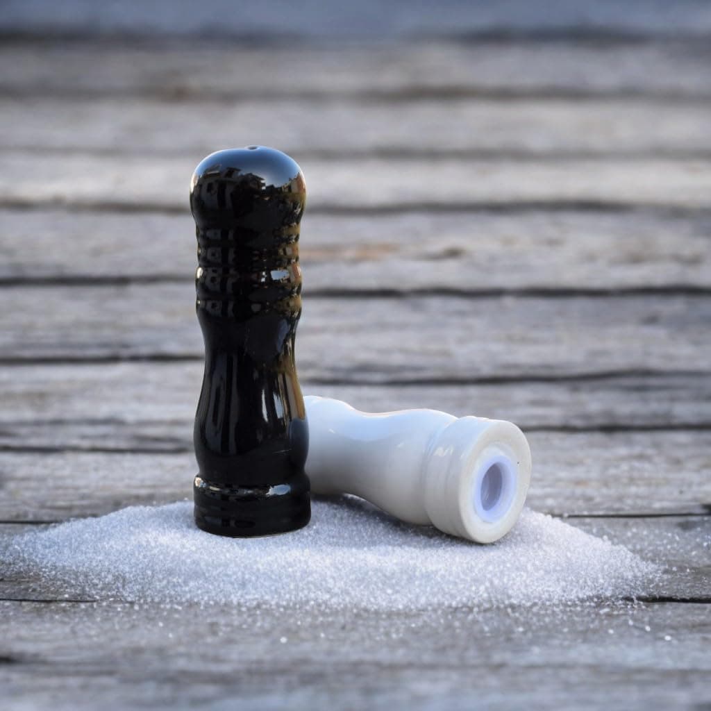 Salt Pepper Set for Dining Table & Kitchen | Ceramic Salt and Pepper Shakers, Salt Pepper Dispenser, Container, Sprinkler | Home | Cafe | Office - 60 ML (Chess Players, 1 Set)