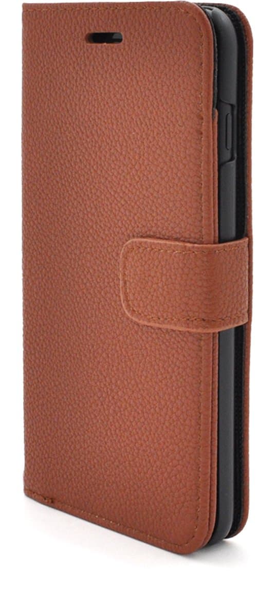 PLATA for iPhone 7Plus / iPhone 8Plus Case Simple Basic Color Leather Wallet Case Stand Cover Notebook Type [ Brown ]