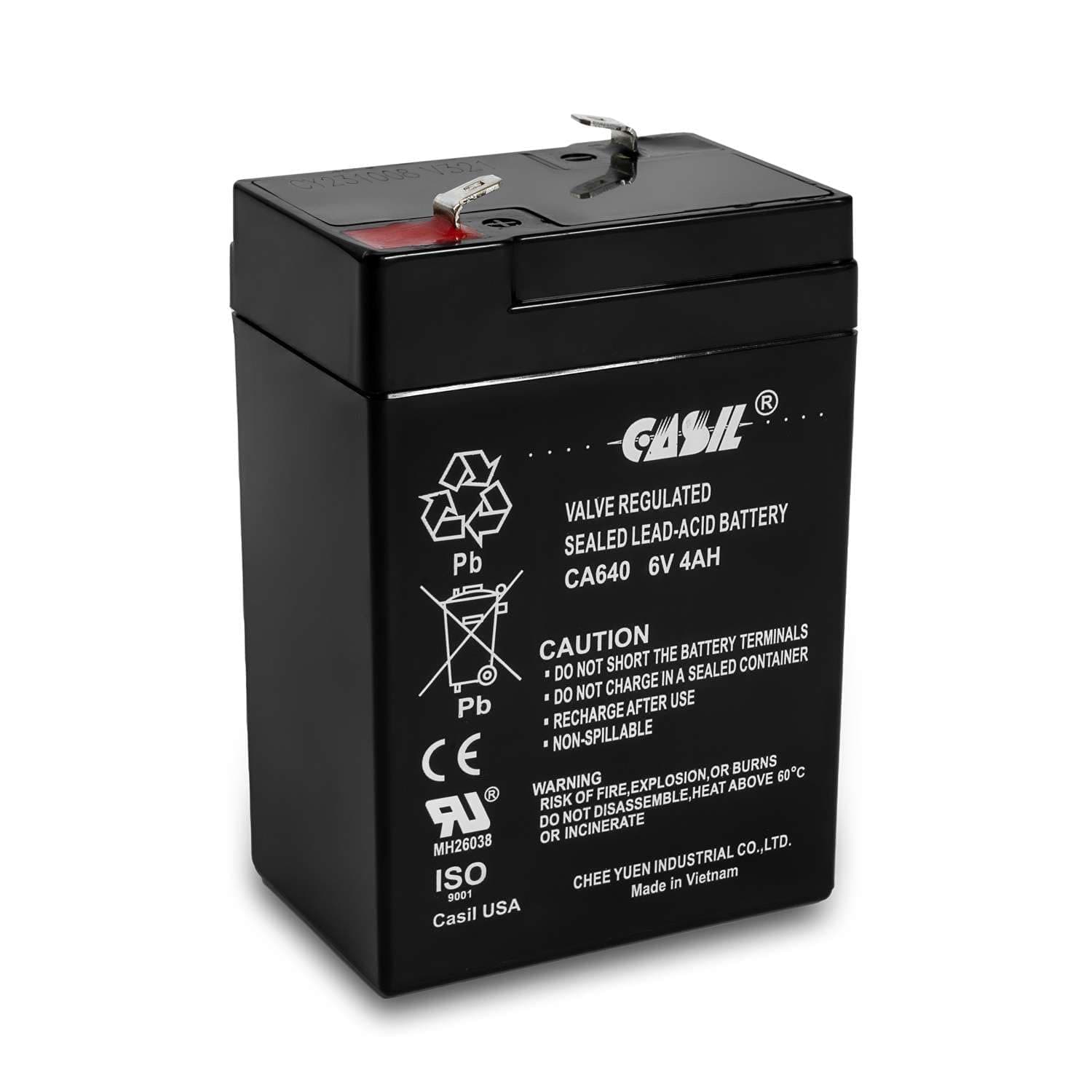 6V 4Ah SLA Battery – Rechargeable Sealed Lead Acid AGM – F1 Terminal – Replacement for Power Wheels, Deer Feeders, Emergency Lights, Exit Signs, Security Systems