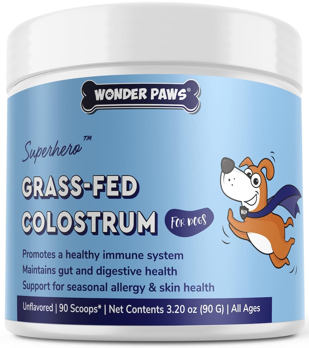 WONDER PAWS Premium Grass Fed Colostrum for Dogs – Pure Bovine Colostrum for Dogs – Immune, Allergy, Skin & Itch Relief – All Ages, Sizes & Breeds – 3.20oz