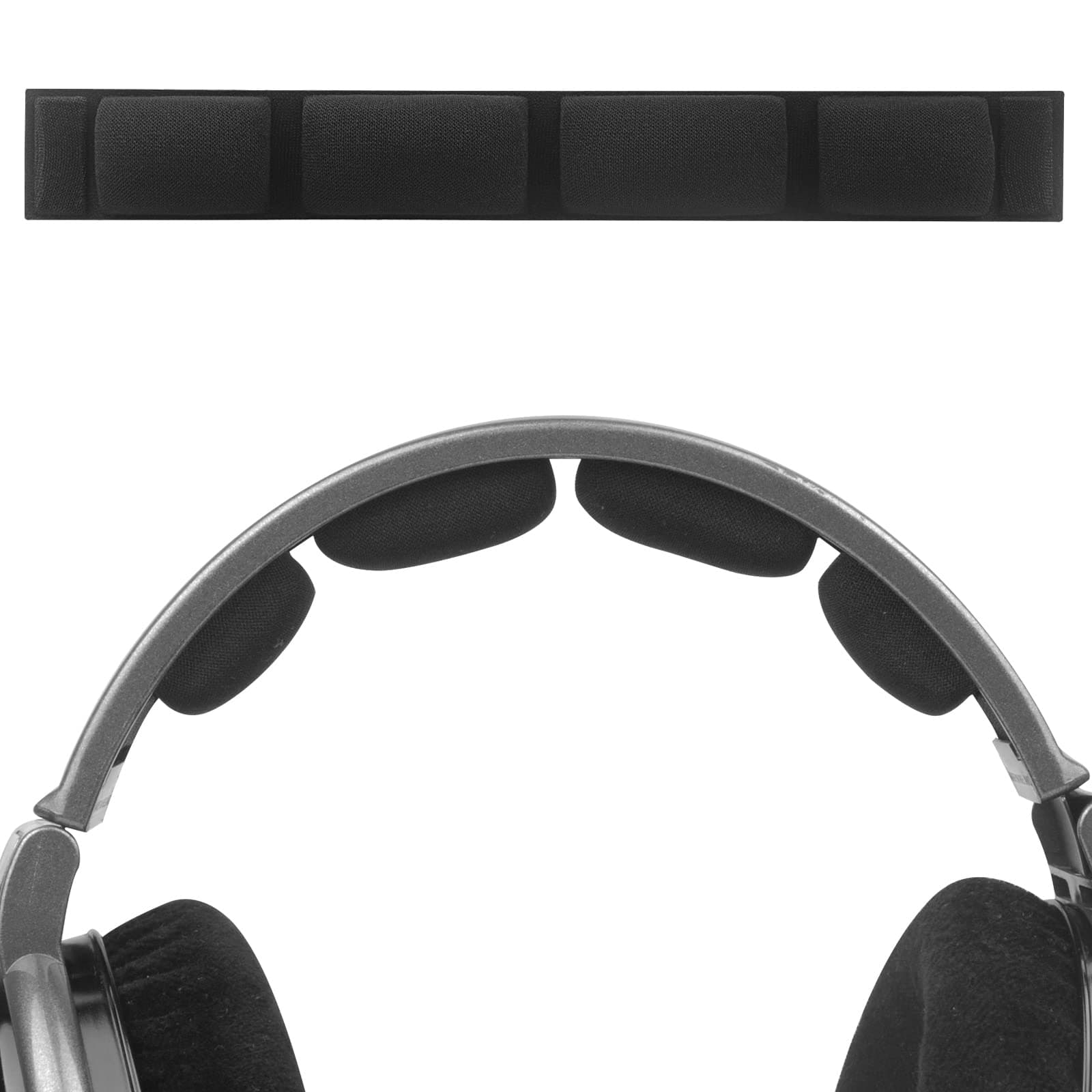 GVOEARS Headband Pads for Sennheiser HD600 HD580 HD650 HD660S, Soft Memory Foam with Mesh Fabric, Black
