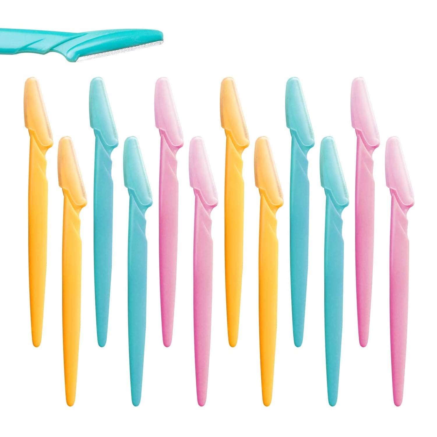 JZZJ 12 Pieces Eyebrow Razor Shaper Shavers Trimmers for Women and Men Face Hair Removers