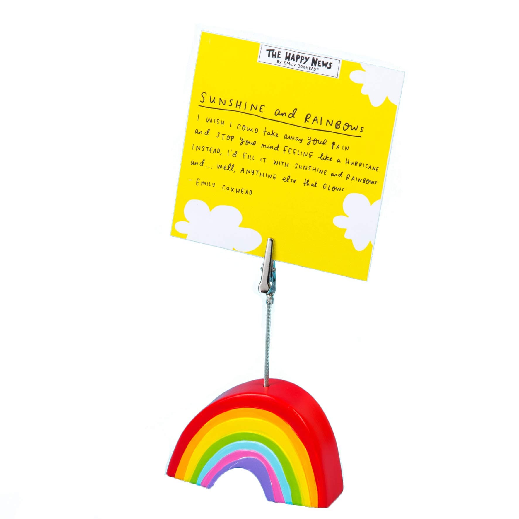 The Happy News Resin Clip Photo Holders - Rainbow