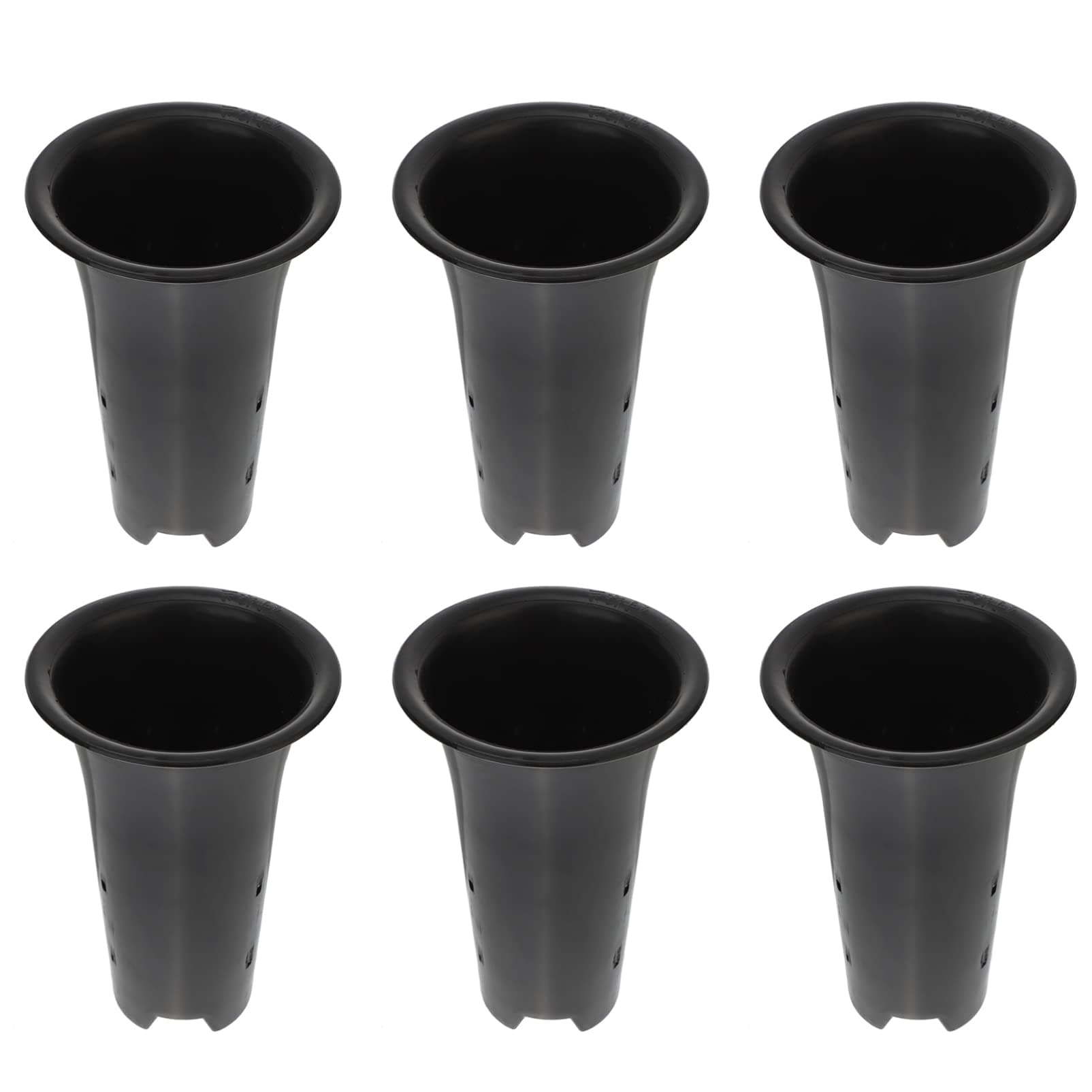 Operitacx Hydroponic Plants 6pcs 7.6inch Flower Pot Planter Plastic Orchid Pot with Holes Tall Plant Pots for Home Office Desk Garden Flower Shop Decoration Outdoor and Indoor Use Black Planter