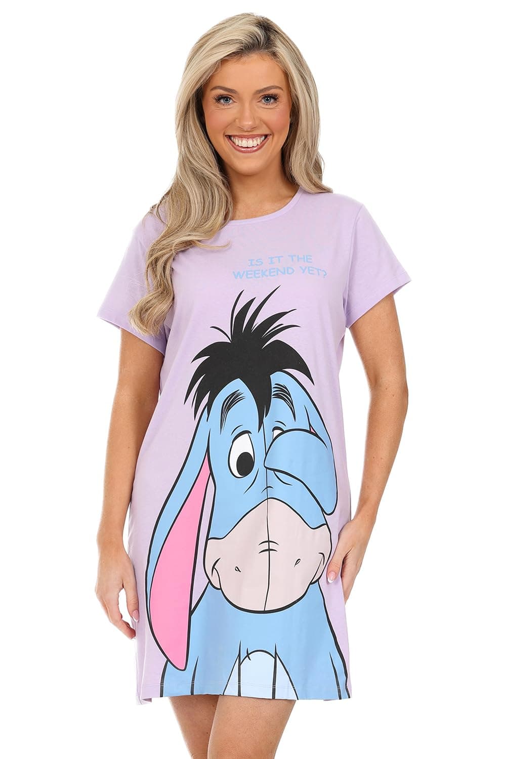 Womens Eeyore Nightdress Ladies Nightie Nightgown