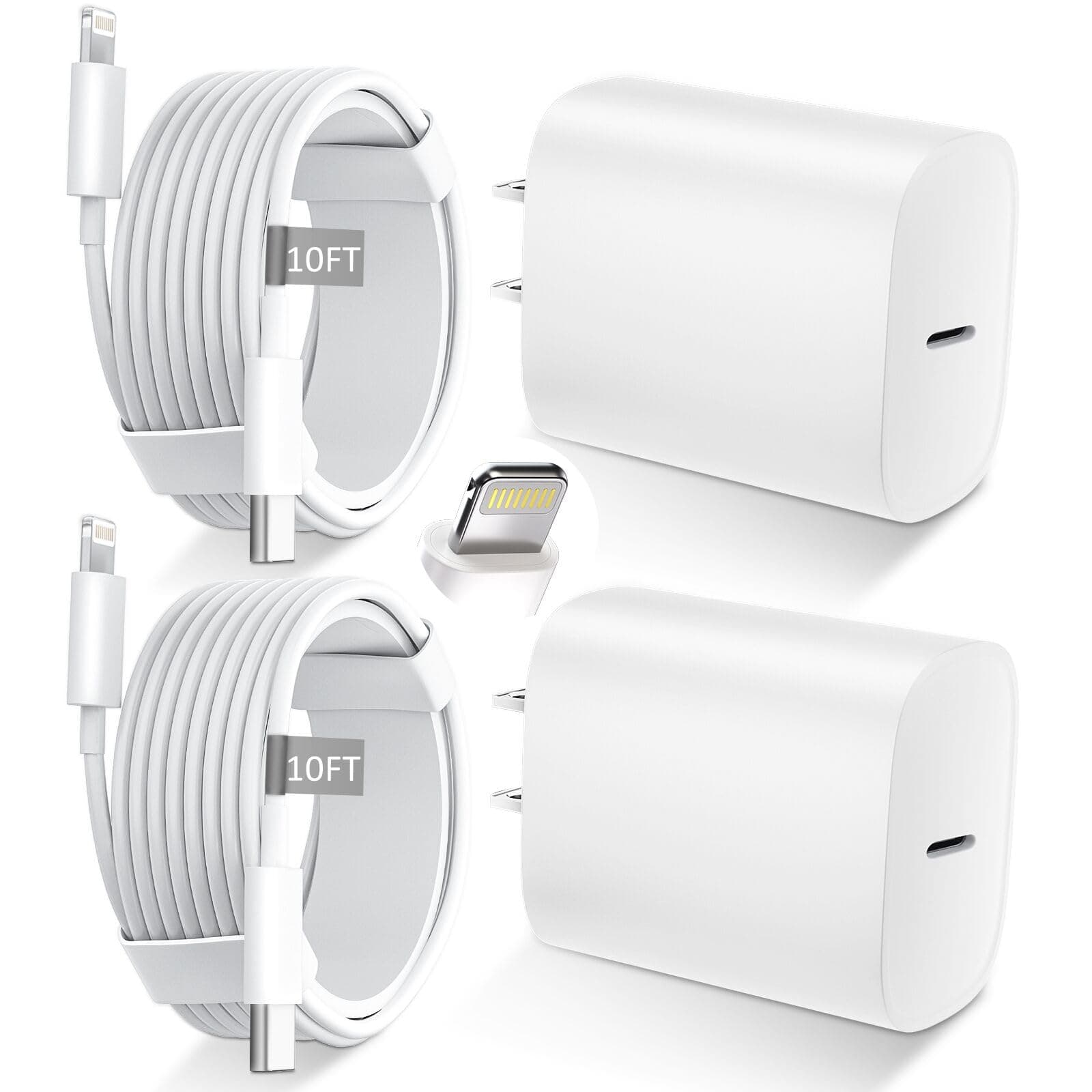 iPhone 14 13 12 11 Charger Fast Charging [MFi Certified],10FT Long Lightning Cable with 20W USB C Charger Block for iPhone 14/14 Pro Max/13/13 Pro Max/12/12 Pro Max/11/11Pro/XS/Max/XR/X,iPad,White