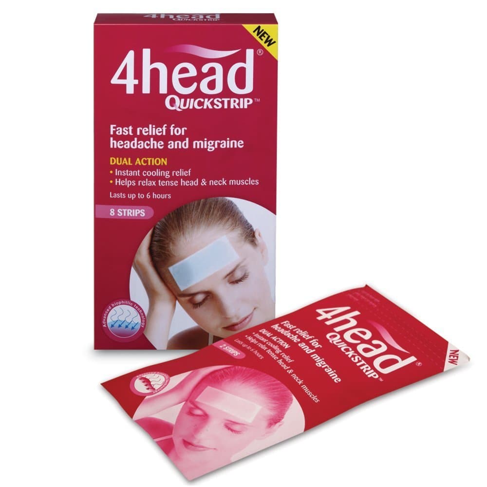 4Head Quickstrip Headache and Migraine Relief - 8 Strips