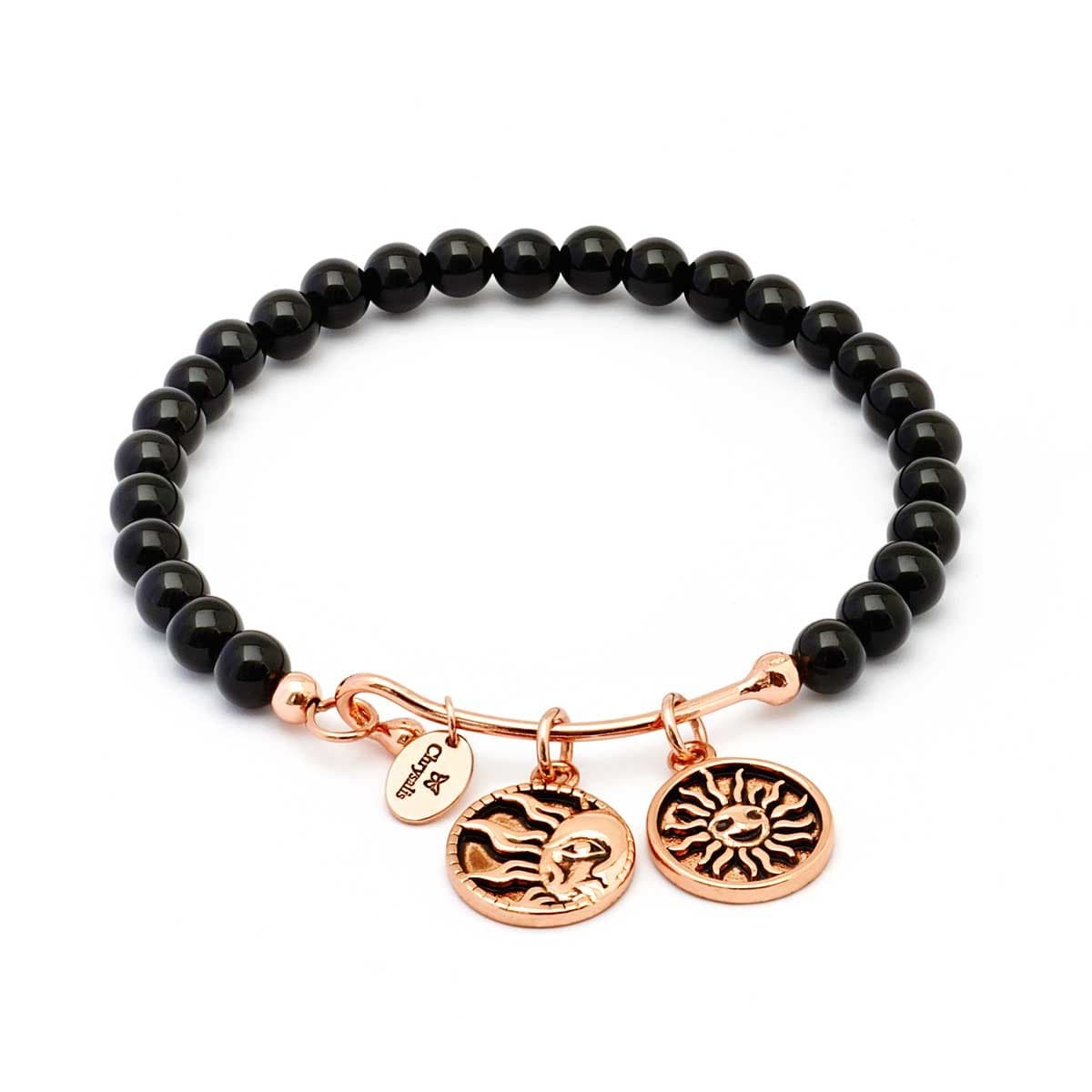 Chrysalis Strength Black Agate Expandable Bangle