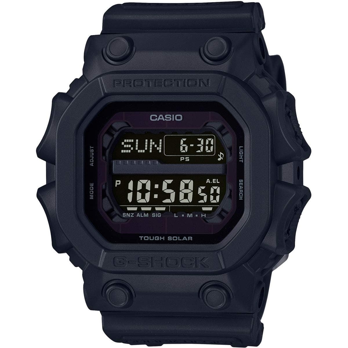 Gents 54.00mm Solar Watch with Black Digital dial and Black Rubber Strap Strap GX-56BB-1ER