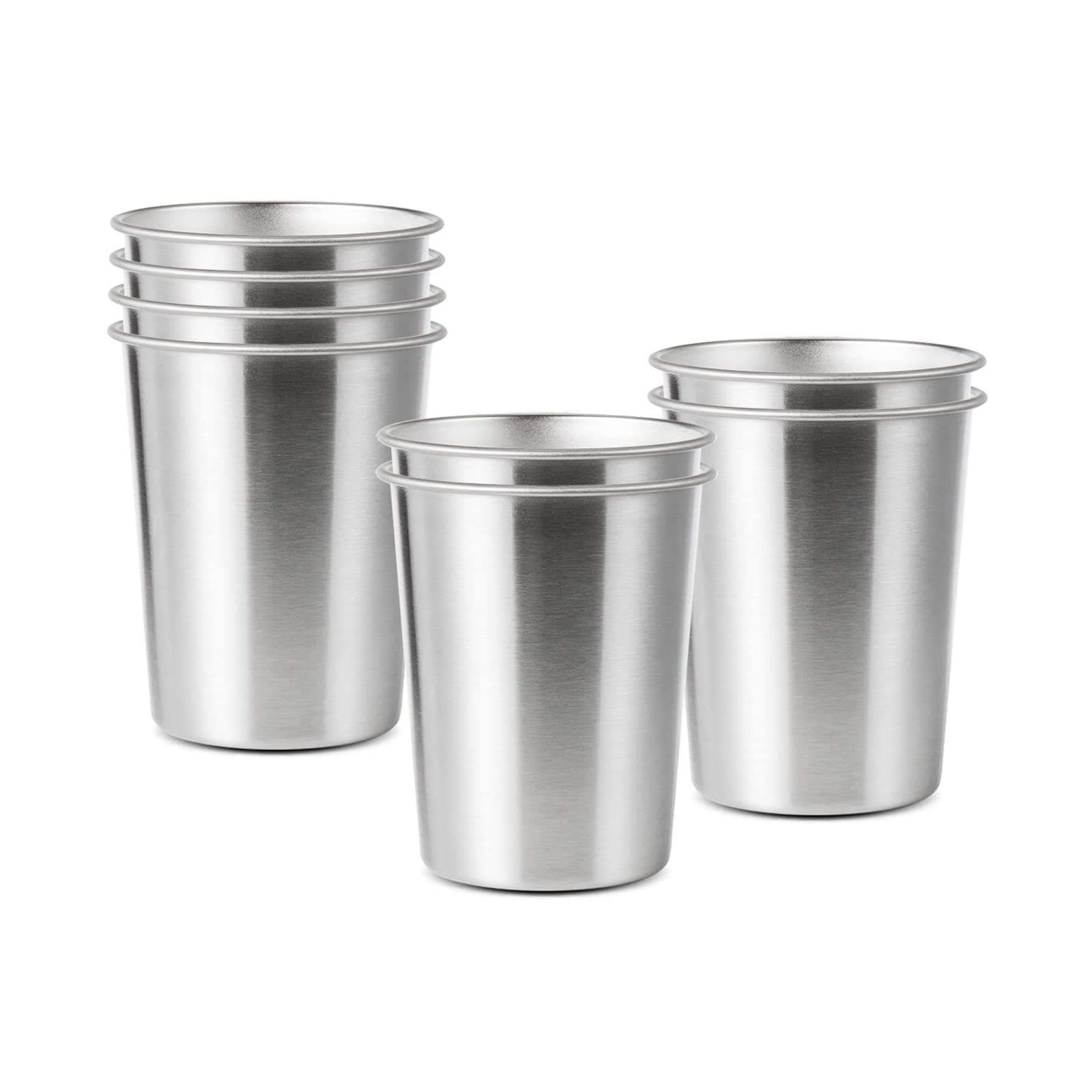 8 Pack 6 oz Stainless Steel Cups for Kids, BPA Free Healthy Metal Shatterproof Stackable Drinking Cups