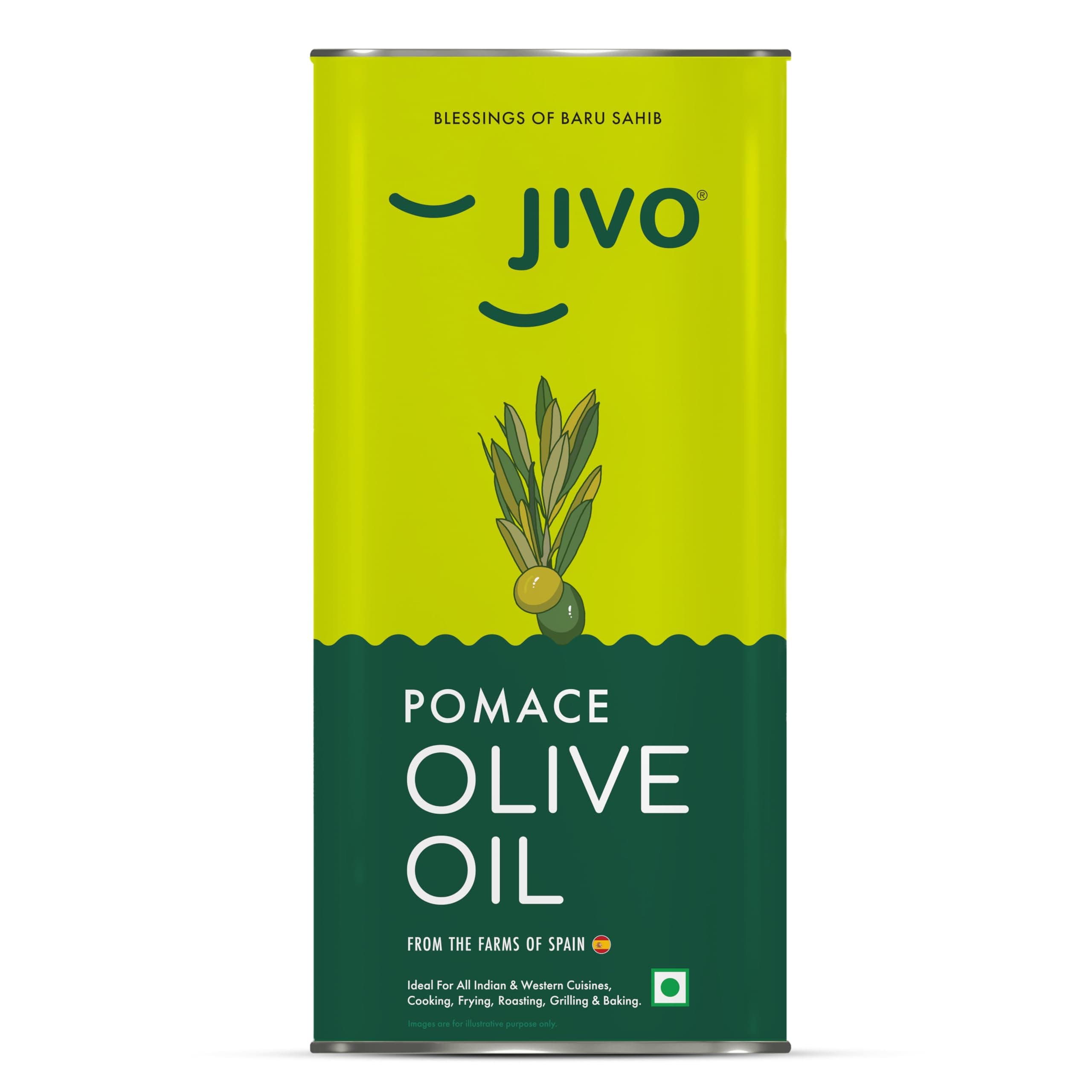 Pomace Olive Oil 5 Litre Tin for Everyday Cooking | Imported From Spain | Recommended for roasting, frying, and baking all types of cuisines | Rich in MUFA | Low in Saturated Fat.