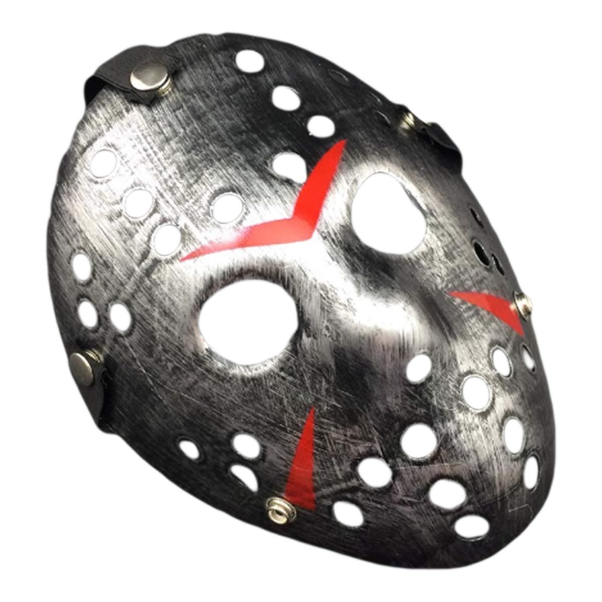 IMIKE Halloween Cosplay Masks Jason Face Masks Retro Thicken Horro Masquerade Paty Masks Great Decorations (Silver）