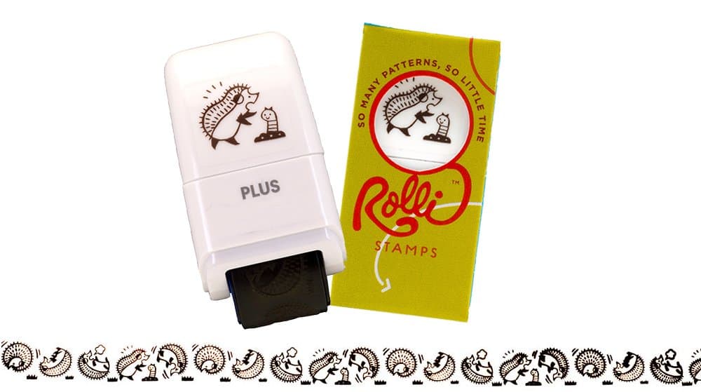 Rolli Self-Inking Craft Pattern Rolling Stamp - Hedgehogs Playing