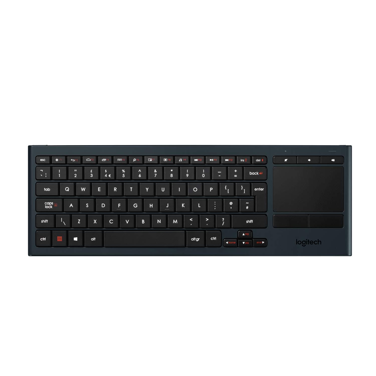 Logitech K830 Illuminated Living-Room Keyboard with Built-in Touchpad – Easy-Access Media Keys and Shortcut Keys for Windows or Android