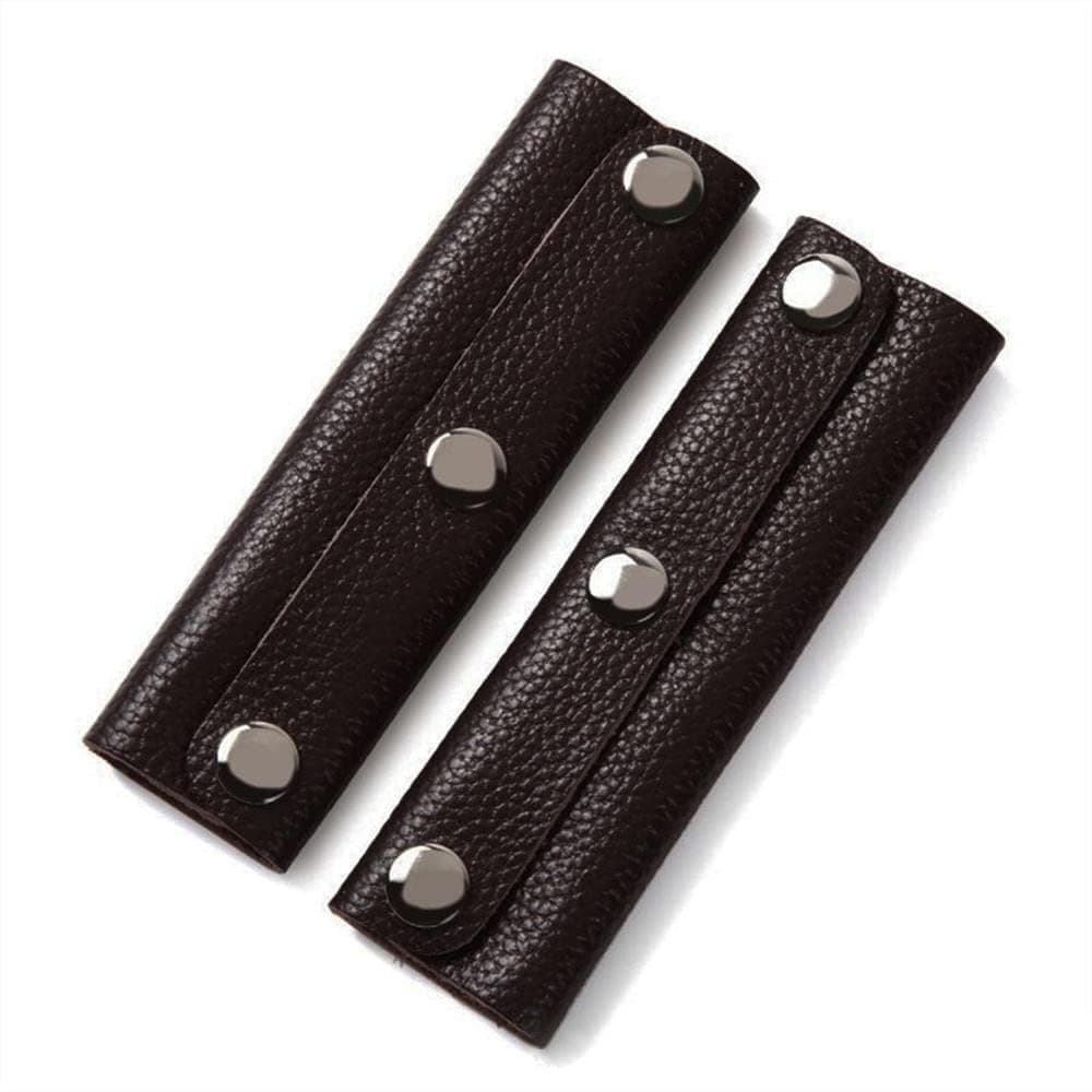 2 Pieces Handbag Handle Leather Wrap Cover, Luggage Bag Grip Protector Saddle With Brass Clasp, Soft Purse Strap Pad Identifier For Shopping Travel Suitcase Tote Wallet