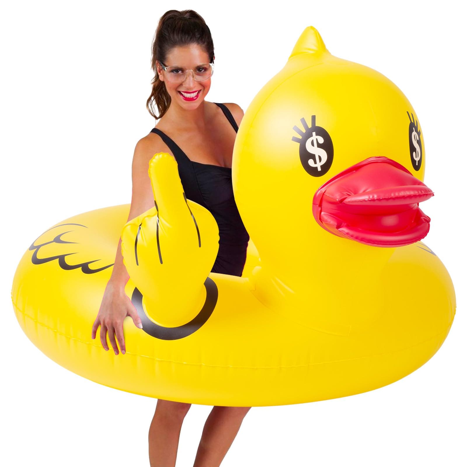 Float Joy Funny Pool Floats Adult Large Rubber Ducks for Jeeps Inflatable Duck Pool Float Giant Jeep Ducks for Ducking Big Rubber Duck Blow Up Duck Floaties Pool Toys