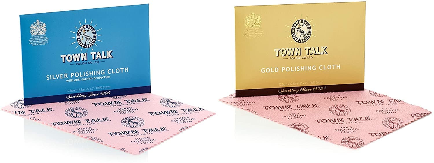 Silver & Gold Polishing Cloths 12.5 x 17.5cm each by Town Talk